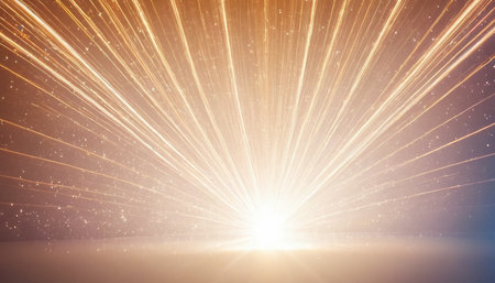 Abstract background with rays of light and sparks. 3d rendering.の素材