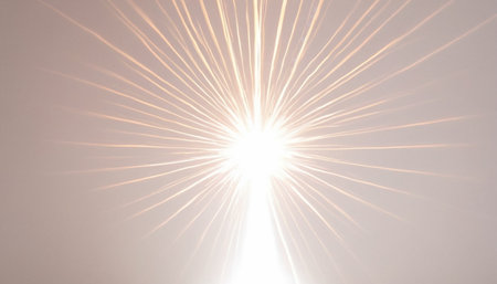 christian cross with rays of light in the white sky. 3d illustrationの素材