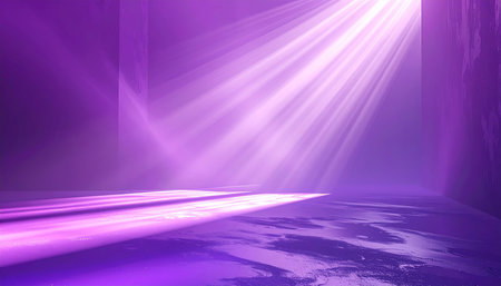 Purple background with light rays in the dark. 3d renderingの素材