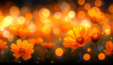 Cosmos flowers with bokeh light background. (Soft focus)の素材