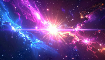 Abstract background with lightning, rays and space for text. Vector illustrationの素材