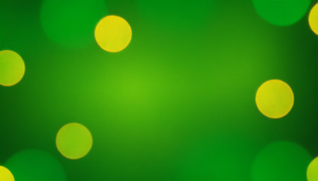 Abstract circular bokeh background of Christmaslight green and yellow colorの素材