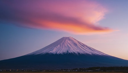 Mt Fuji, Japan at Kawaguchiko lake in the morning.の素材