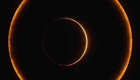 Neon ring on black background. Glowing spiral. Glowing spiral.の素材