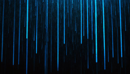 Blue light lines on black background. Animation. Abstract blue light lines on black background.の素材