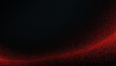 Abstract red and black background with glowing particles. 3d render illustrationの素材