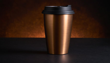 Coffee to go on a dark background. 3d renderingの素材