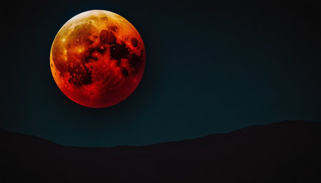 full moon in the dark night sky with stars and clouds 3D illustrationの素材