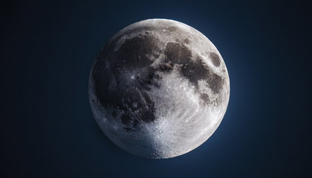 Moon in the night sky. 3D rendering. Elements of this image furnished by NASAの素材