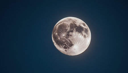 Super full moon in the night sky, natural background, tonedの素材