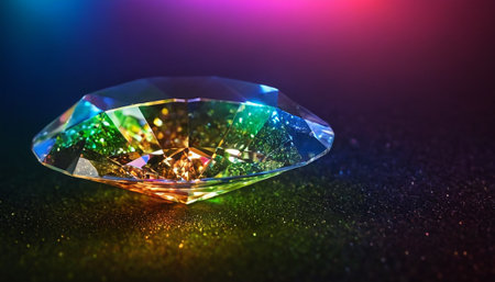 Gemstone on a black background. Macro shot with shallow depth of fieldの素材