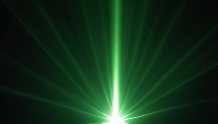 green light background with some smooth lines in it and some rays in itの素材