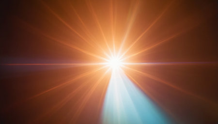 Abstract of sun with lens flare. Natural background. Lens flare.の素材