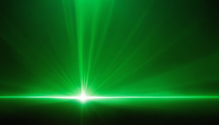 green background with lens flare and bokeh effect - abstract graphic designの素材