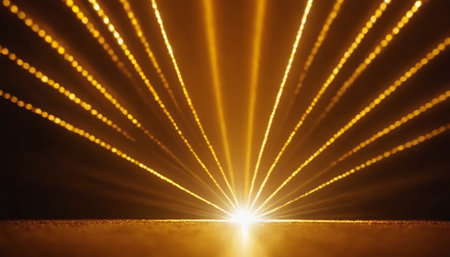 abstract background of the rays of light and sparks from the fireの素材