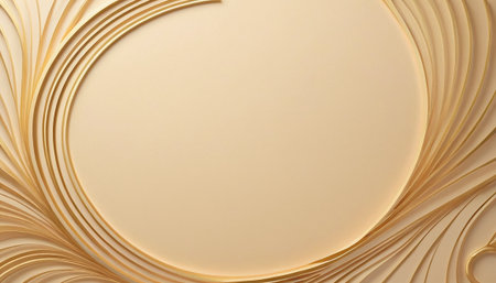 Abstract 3d rendering of beige background with golden lines. Creative design element.の素材