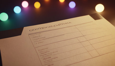 Close up of a contract document with colorful bokeh background.の素材