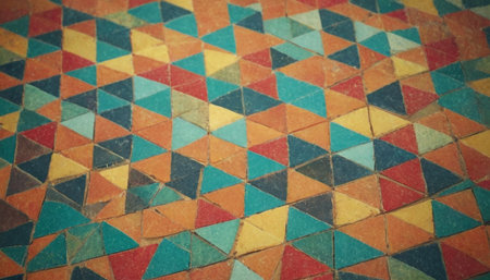 Colorful mosaic background - vintage filter effect. Toned image.の素材