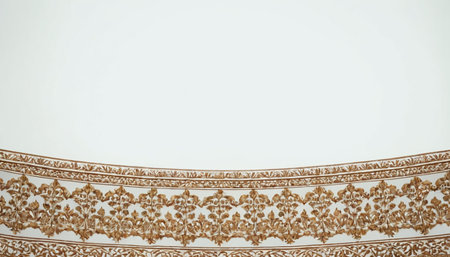 Thai art pattern on white wall with copy space for add textの素材