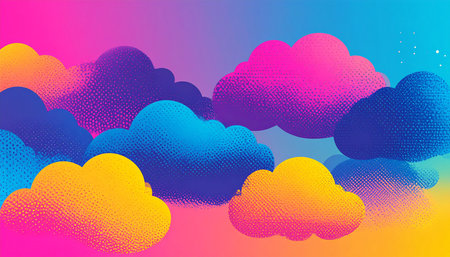 Abstract colorful background with clouds. Vector illustration for your graphic design.の素材