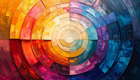 Colorful abstract background. Circles in the shape of a circleの素材