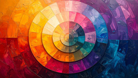 abstract colorful background with a circular pattern in the form of a spiralの素材