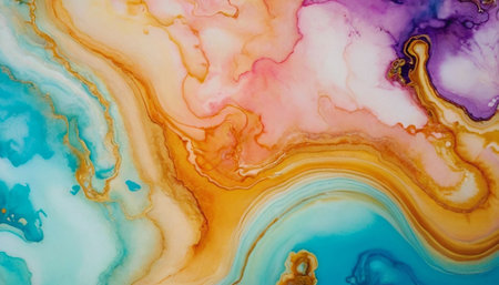 Marble abstract acrylic background. Marbling artwork texture. Agate ripple pattern. Gold powder.の素材