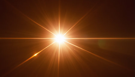 sun burst with lens flare. natural sun burst with rays and spotlightの素材