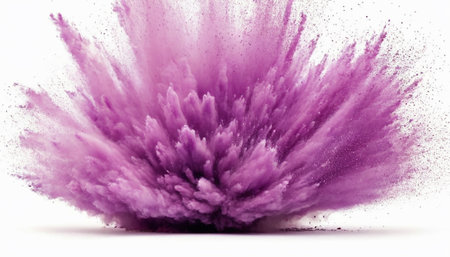 Explosion of colored powder isolated on white background. 3d renderingの素材