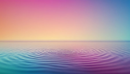 Abstract background with water ripples and gradient colors. 3D renderingの素材