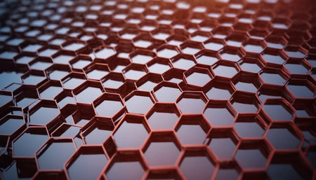 Honeycomb background. 3d rendering, 3d illustration.の素材