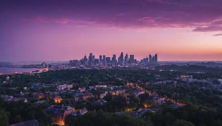 Panoramic view of the city of Kiev at sunset, Ukraineの素材