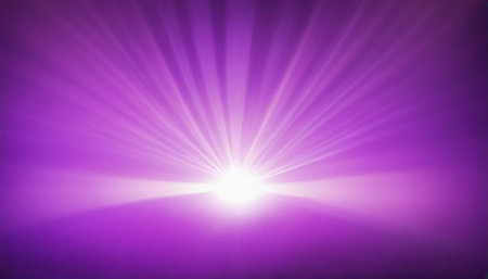 purple abstract background with rays of light and bokeh effectの素材