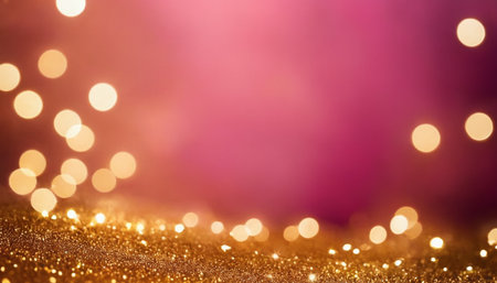 glitter vintage lights background. gold and purple. de-focusedの素材