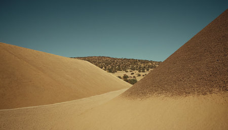 Sand dunes in Gobi desert, Mongolia. Retro style.の素材