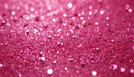 Pink glitter background with bokeh effect. Pink glitter texture.の素材