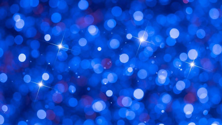 blue bokeh abstract light background. Festive christmas backgroundの素材