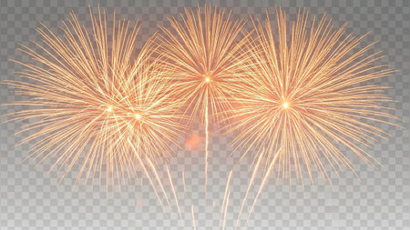 Fireworks isolated on transparent background. Vector illustration. Eps 10.の素材