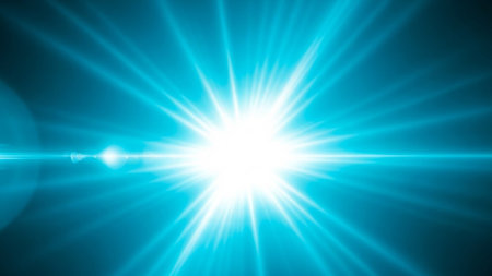 sun with lens flare and bokeh effect made in 3d softwareの素材