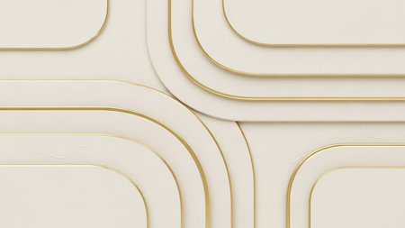 3d render, abstract background with golden lines. Modern designrative elementの素材
