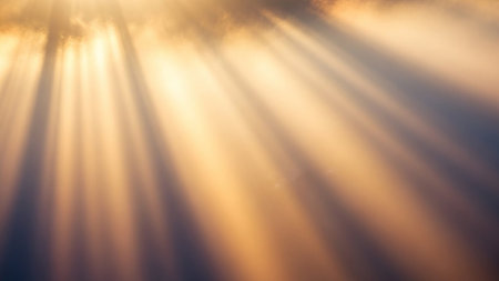 Sunset sky with clouds and rays of light. Abstract background.の素材