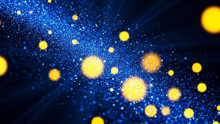 Abstract background with bokeh defocused lights and stars. 3d renderingの素材