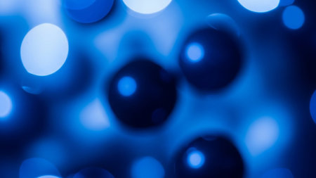 abstract blue bokeh background from christmas lights. macroの素材