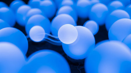 Spermatozoons floating in the air. 3D illustrationの素材