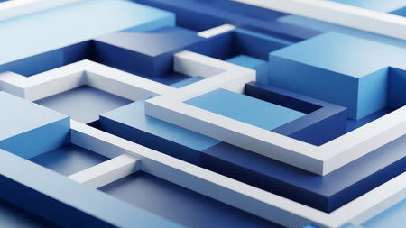 Abstract 3d rendering of maze. Futuristic background for business presentations.の素材