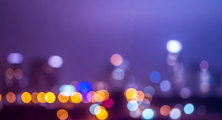 abstract bokeh background of night city light, defocusedの素材