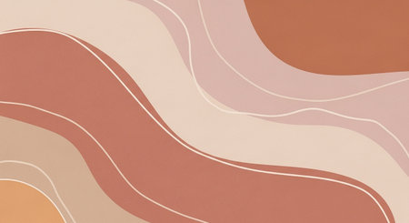 Abstract wavy paper background in pastel colors. Vector illustration.の素材