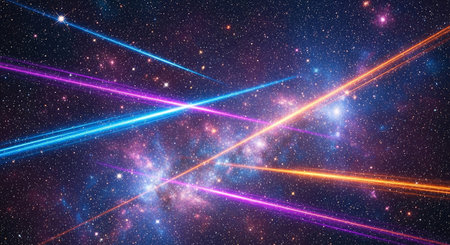 Abstract space background with stars and nebula. 3d illustration.の素材