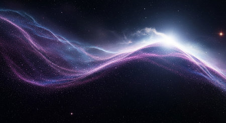 Beautiful abstract space background with stars and nebula. 3d renderingの素材