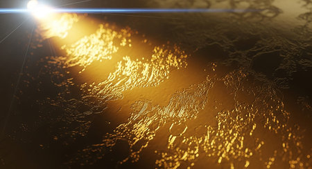 3d render of abstract background with lights and stars. Futuristic technology style.の素材